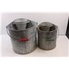 Image 4 : (2) Vintage Galvanized Mop Pails