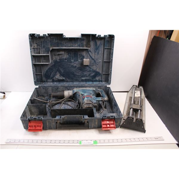 Bosch 11240 Hammer Drill w/Case (Runs but Untested) & Nattco Tile Cutter