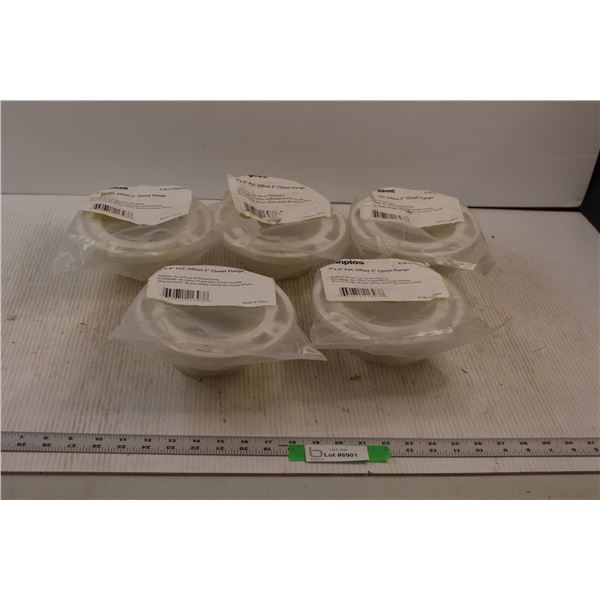 (5) Canplas 3"x4" PVC Offset 2" Closet Flanges
