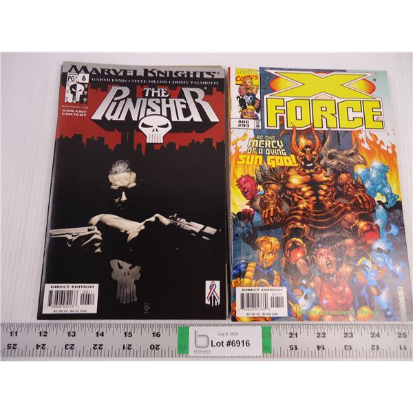 (5) X-Force and (4) The Punisher Comic Books