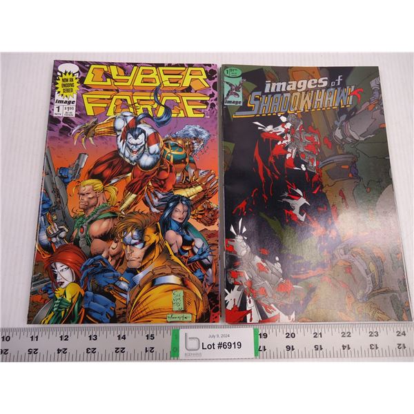 (4) Cyber Force and (3) Images of Shadowhawk Comic Books
