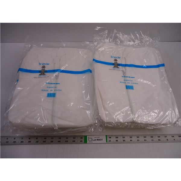(10) Safety Zone Personal Protection Medium White Disposable Coveralls with Hood