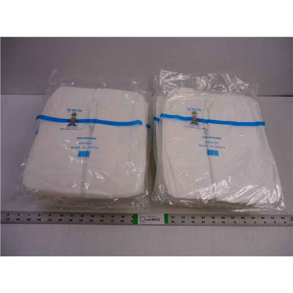 (10) Safety Zone Personal Protection Medium White Disposable Coveralls with Hood