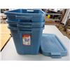 Image 2 : *(3) Rubbermaid Totes-61x40x41.9 (2 have lids) and 1 Clear Tote with Wheels