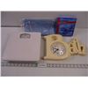 Image 1 : Bathroom Scale, Clock, Shower Curtains and Toilet Bowl Gasket