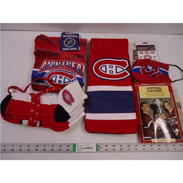 Montreal Canadiens Items-Towel, Socks, Book, Tattoos and more