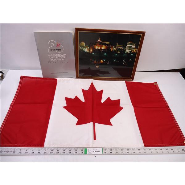 Saskatoon Framed Picture (11x14),Small Canada Flag and Song Book