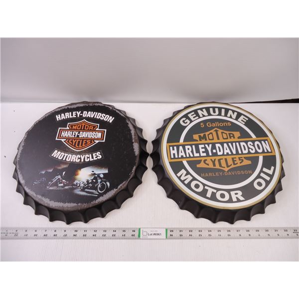 (2) Fantasy Harley Davidson Metal Signs