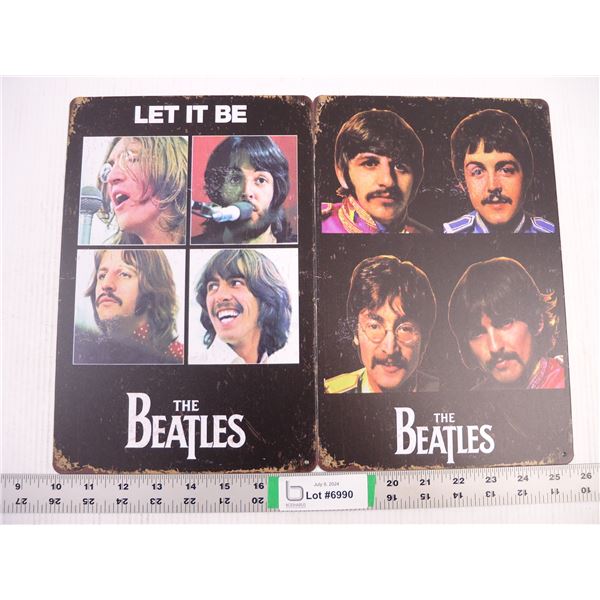 (2) Metal Fantasy Signs- The Beatles