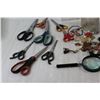 Image 5 : (8) Pairs of Scissors, Pens, Jar of Pennies, Misc.