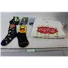 Image 1 : (4) Pairs of Socks, Winter Gloves, Coca-Cola Las Vegas Shirt - Size Large
