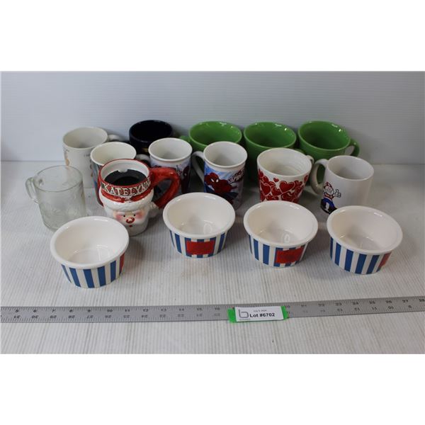 Assorted Coffee Mugs & Snack Bowls
