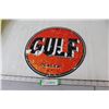 Image 1 : Gulf Dealer Tin Sign - 12" Diameter