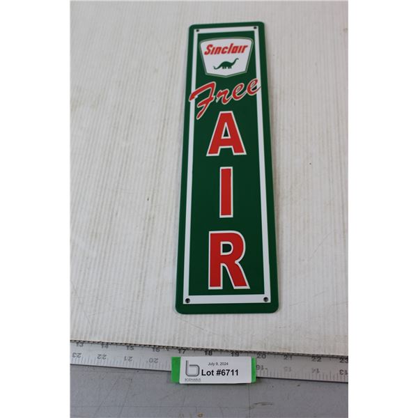 Sinclair Free Air Tin Sign - 4" x 16"