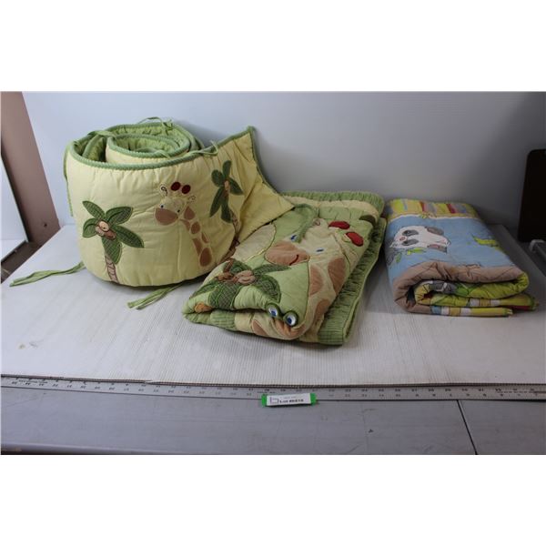 (2) Baby Blankets & Crib Liner