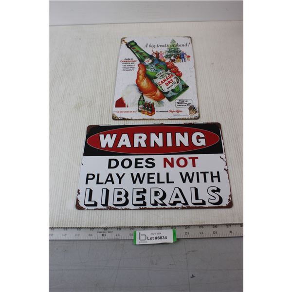 (2) Tin Signs - 8" x 12"