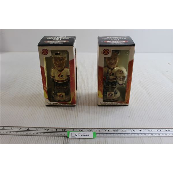 (2) Hockey Canada Hand Painted Bobblehead Dolls