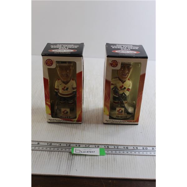 (2) Hockey Canada Hand Painted Bobblehead Dolls