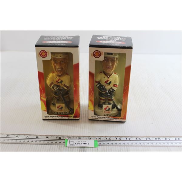 (2) Hockey Canada Hand Painted Bobblehead Dolls