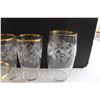 Image 3 : Vintage Bartlett Collins Grapevine Frosted (2) Water Pitchers and (10) Various Glasses