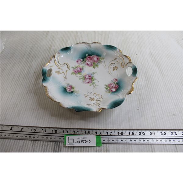 Vintage Decorative Hand Painted Rose Plate - Chips