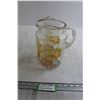 Image 1 : Floral Water Pitcher - Jagged Inside Handle