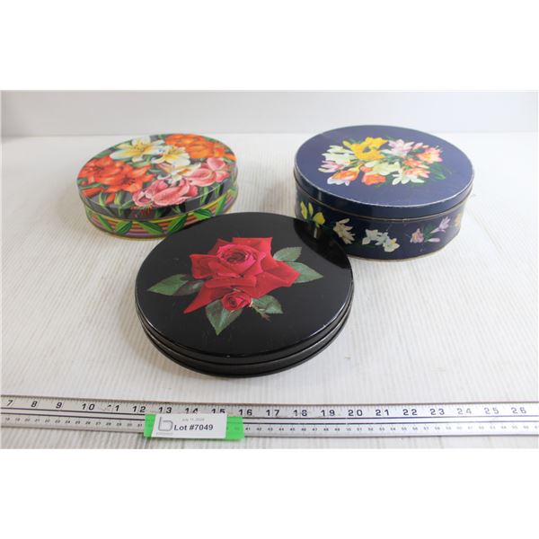 (3) Floral Tins