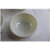 Image 4 : Anchor Hocking Lace Milk Glass Bowl, Fire King White Butter Dish, (2) Bowls