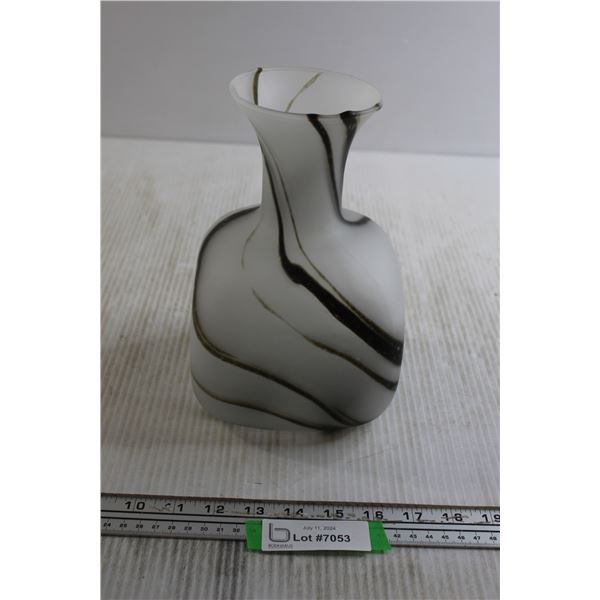 Art Glass Zebra Stripe Vase