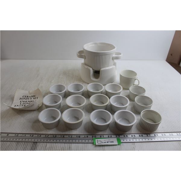 Ceramic Fondue Set - As Is