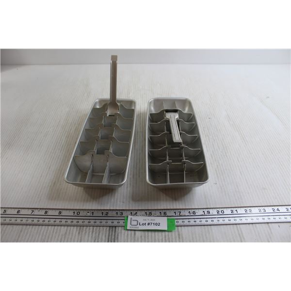 (2) Vintage Ice Cube Trays