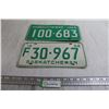 Image 1 : 1968 and 1969 Saskatchewan License Plates