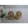 Image 4 : (4) Glass Insulators, Honey Tin
