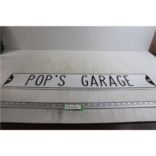 Pop's Garage Sign - 31 3/4" x 6"