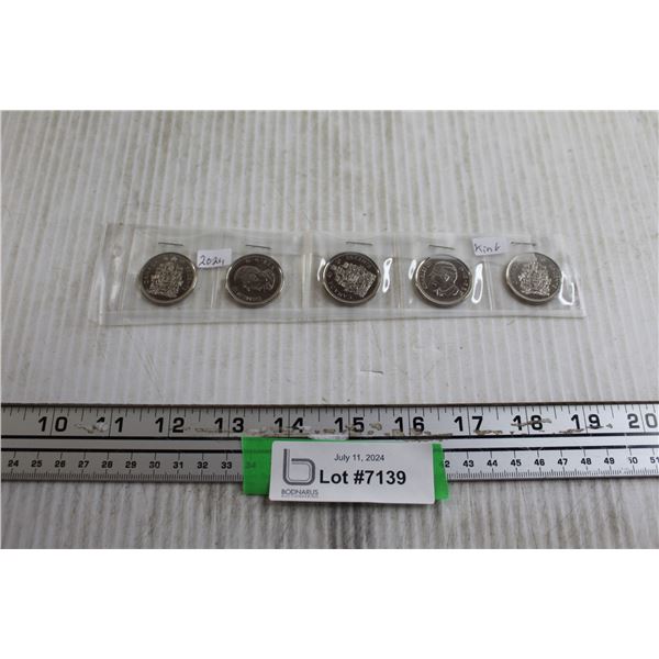 (5) 2024 King Charles III 50 Cent Coins