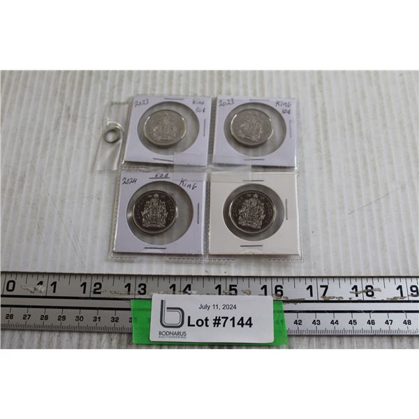 (2) 2023 King Charles III 50 Cent Coins, (2) 2024 King Charles III 50 Cent Coins