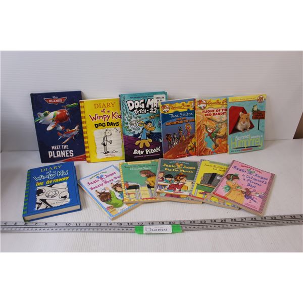 (12) Books: Diary of a Wimpy Kid, Junie B. Jones, Geronimo Stilton, Misc