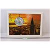 Image 1 : City View Picture w/Built in Clock - 21.5"x15.5" - Clock Untested, as is