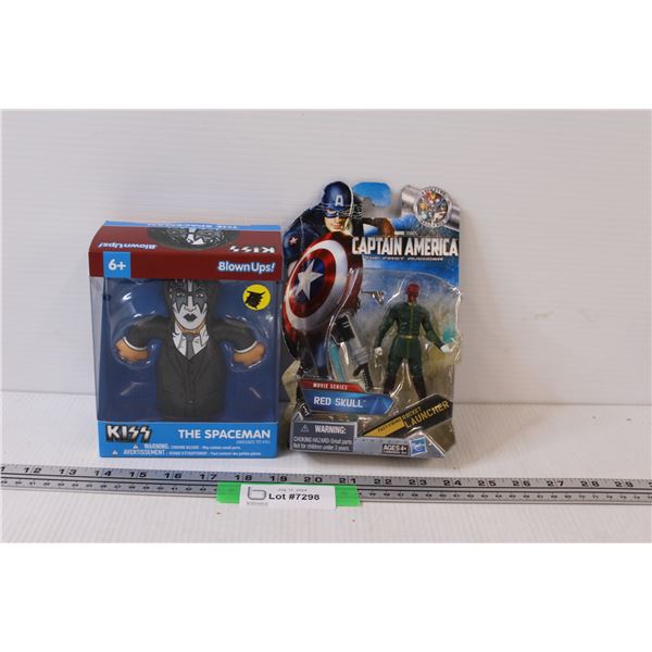 Captain America Red Skull Figurine & Kiss Spaceman Blown-Ups - NIB