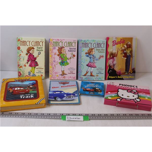 (8) Books: Nancy Clancy, Phonics, Cars, Barbie