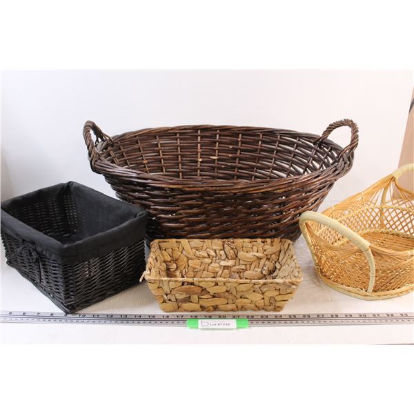 (4) Wicker Baskets - Various Sizes