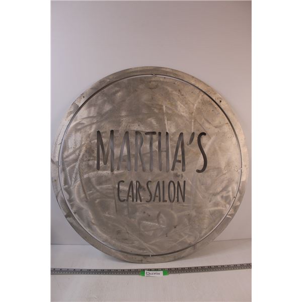 * Martha's Car Salon Metal Sign - 30" Diameter