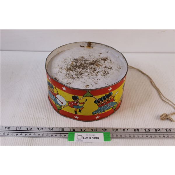 Vintage Children's Marching Metal Drum - 8" x 4"