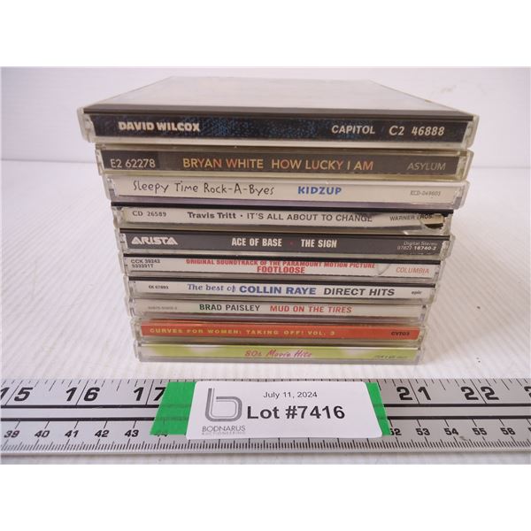 (10) CD's-David Wilcox, Ace of Base, Footloose, Brad Paisley and more