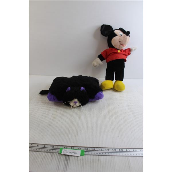 Cat Pillow Pet, Mickey Mouse Plush