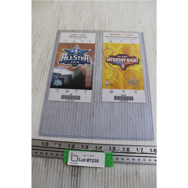 (2) NBA All Star Ticket Stubs - 2009, 2010