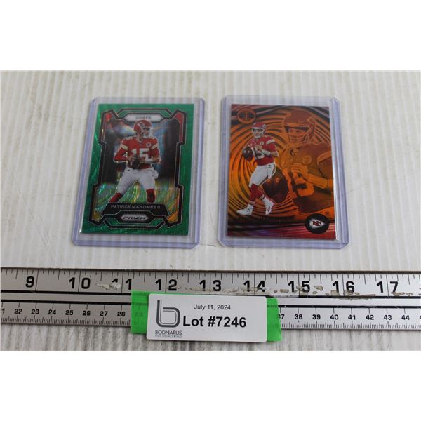 (2) Patrick Mahomes Orange and Green Inserts