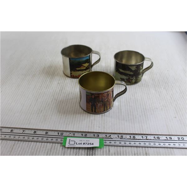 (3) Tin Cups