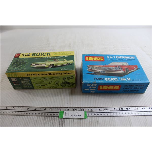 (2) Car Models - '64 Buick Wildcat, 1965 3 in 1 Ford Galaxie 500 XL - Incomplete, Both As Is