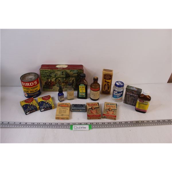 Vintage Glass & Tin Containers (Some Contain Liquids, Can Not Ship)